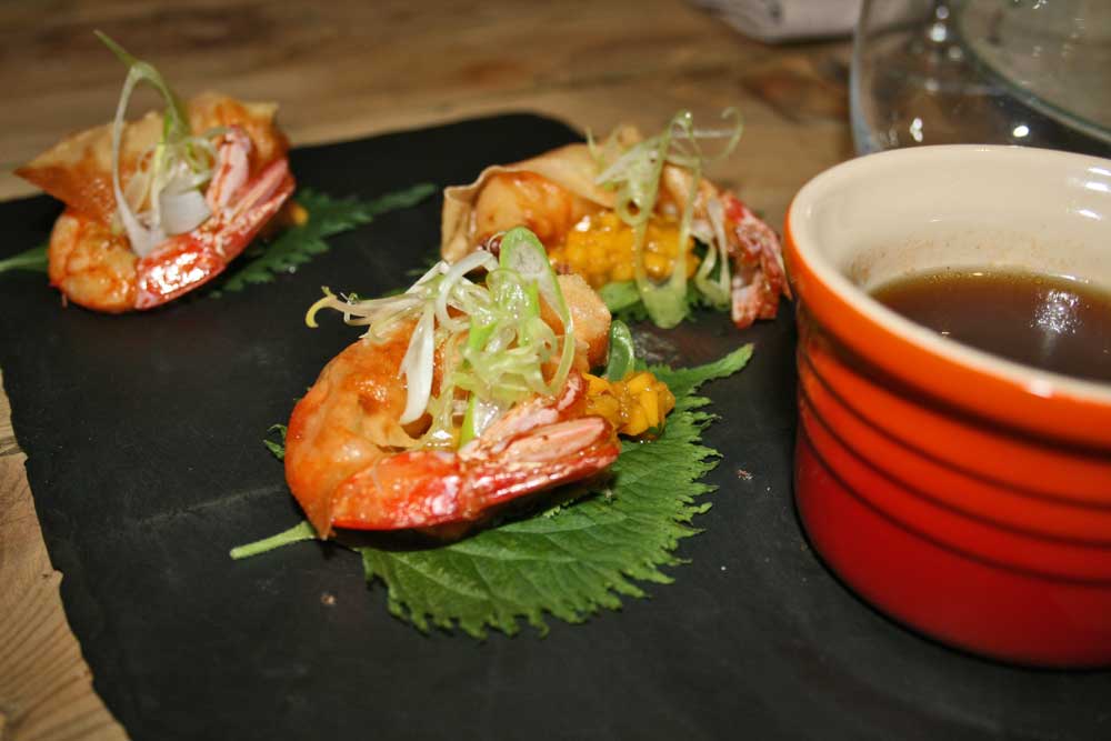 Gambas, sisho y mango en El Triciclo