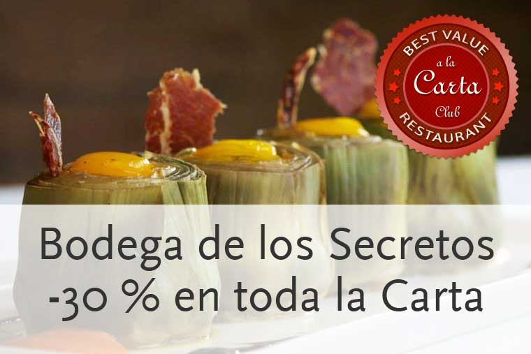 Descuento en carta del 30 % en Bodega de los Secretos