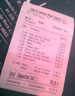 Ikura Sushi Costa Rica Madrid